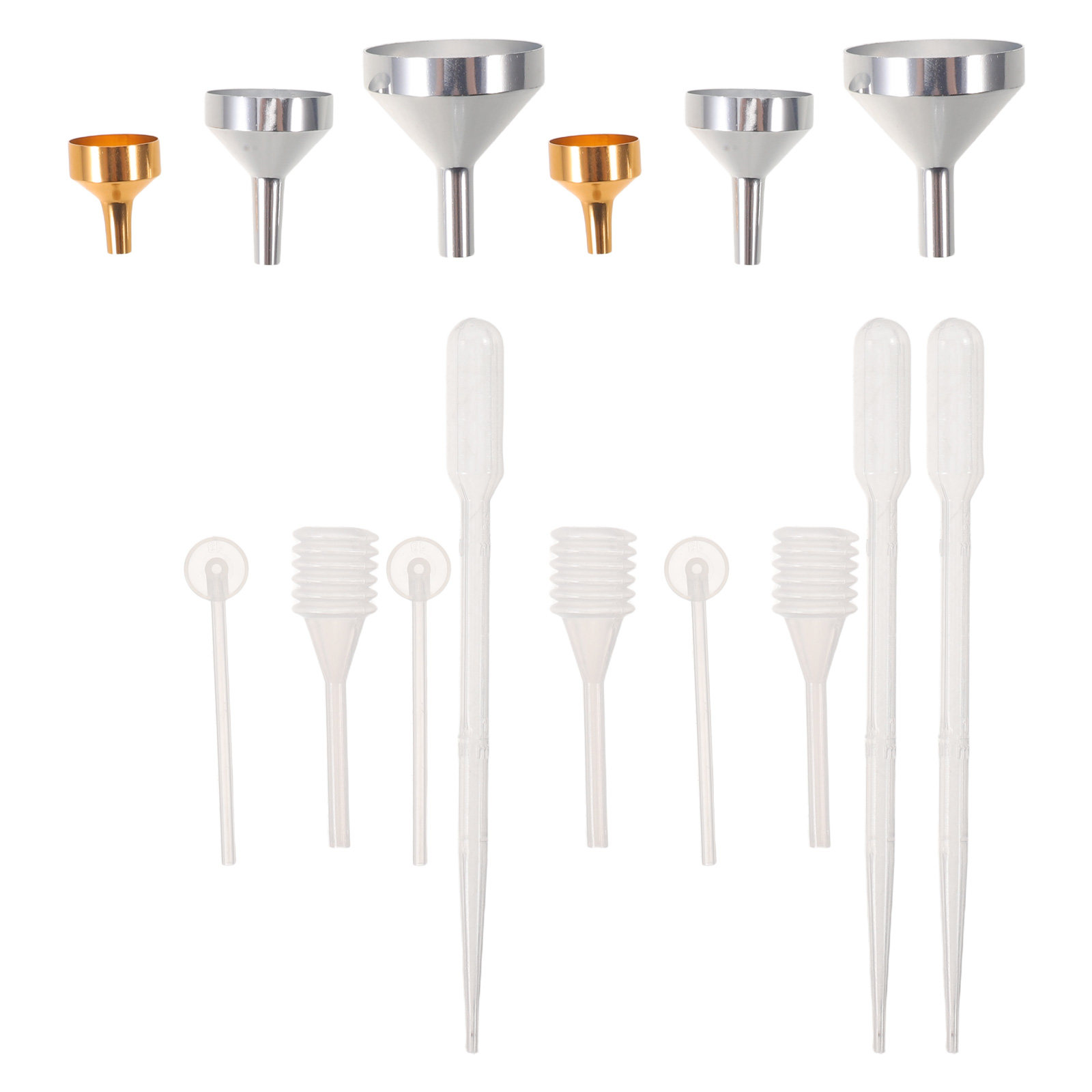 Perfume Refill Bottle - 1Set Mini Metal Funnels Small Bottle