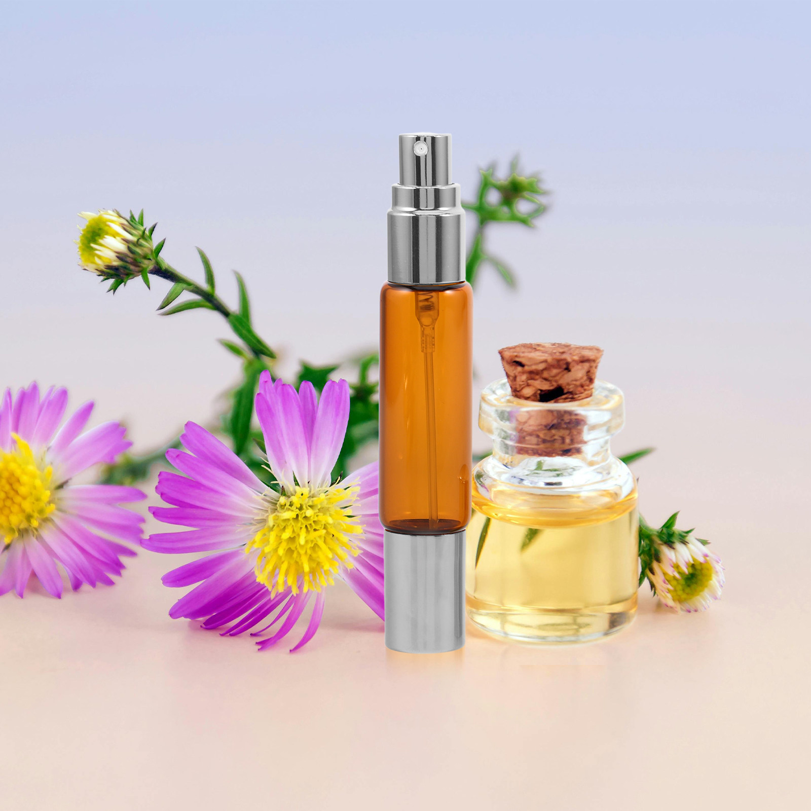 Perfume Refill Bottle - 8Pcs Amber Glass Roller Bottles 10Ml