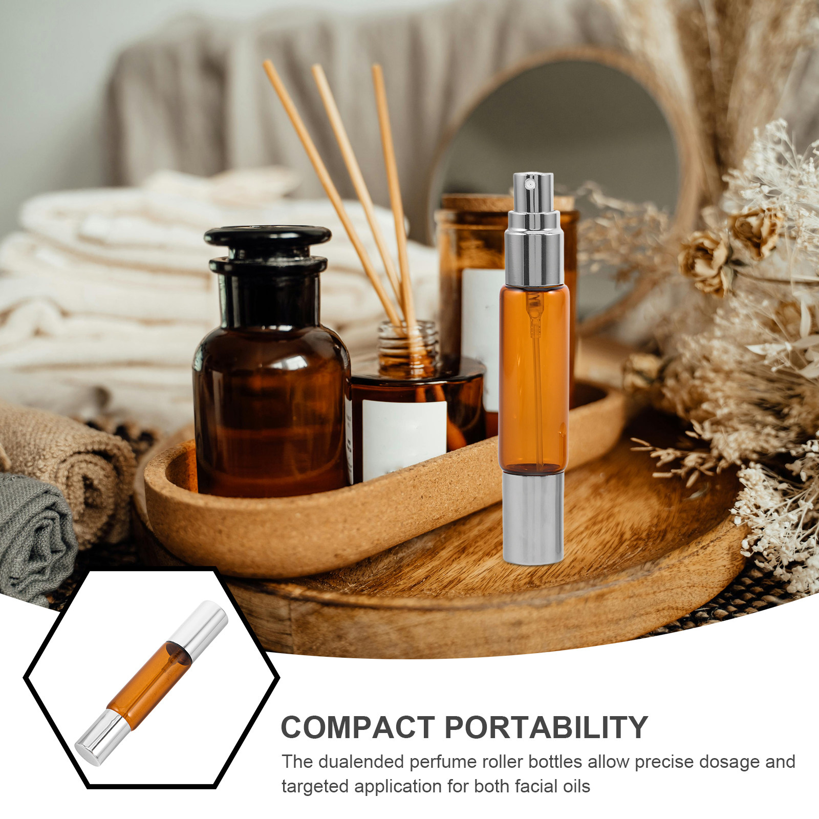 8Pcs Amber Glass Roller Bottle - Perfume Refill Bottle 评论和价格